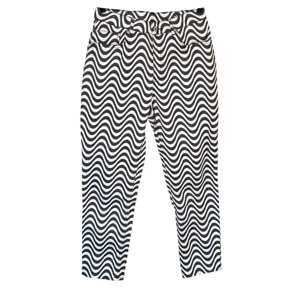 The Ragged Priest White Charcoal Wave Print 100% Cotton Dad Jeans 30 - Picture 1 of 13